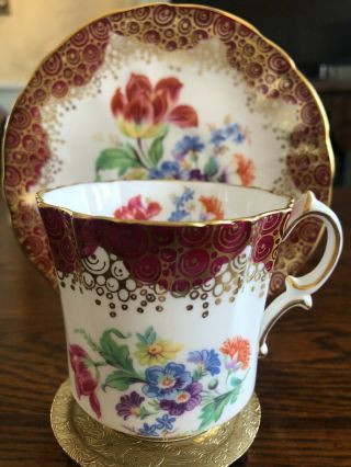 Vintage Hammersley & Co.  Floral Gold Gild Teacup & Saucer