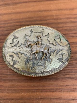 Cowboy Western Horse Design Belt Metal Buckle Unisex Retro Rustic Vintage