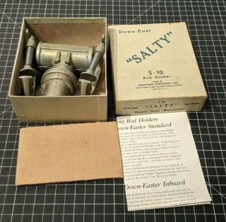 Vintage Salty Down East Fishing Rod Holder S - 10 Heavy Duty " Automatic "