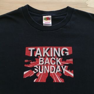 Vintage Taking Back Sunday T - Shirt Mens Large Rock Band Emo Alternative York 2