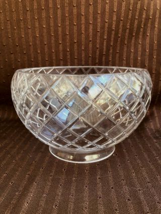 Vintage Art Deco Diamond Pattern Clear Glass Lamp Shade Globe 30