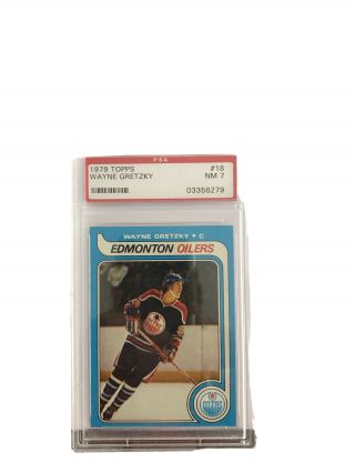 1979 - 80 Topps Wayne Gretzky 18 Rookie Card Psa7.  Beauty