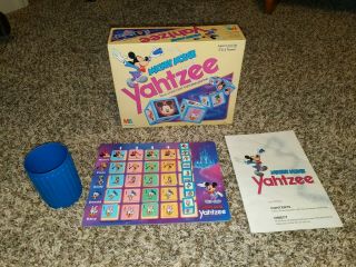 Vintage 1988 Walt Disney Mickey Mouse Yahtzee Game By Milton Bradley - Complete
