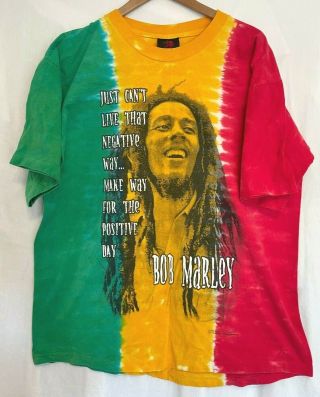 Bob Marley Tie Dye T - Shirt Zion Rootswear Vintage 1999 Men’s Size Xl