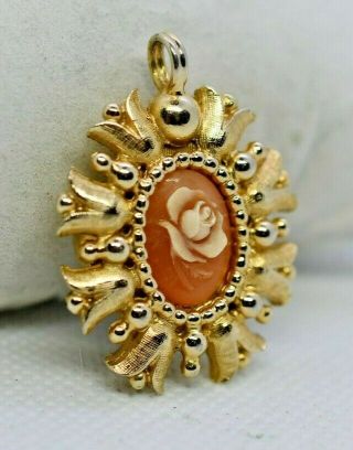 Vintage Ladies Taylor Rose Cameo / Pendant Watch,  Swiss Made,  Gold Tone,  Runs