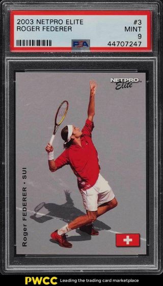 2003 Netpro Elite Tennis Roger Federer Rookie Rc /2000 3 Psa 9