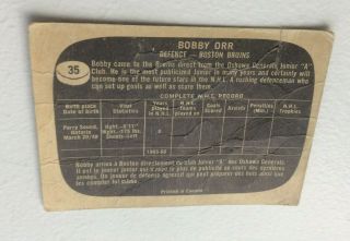1966 ' 66 Topps Hockey 35 Bobby Orr Bruins Rookie Card RC 2