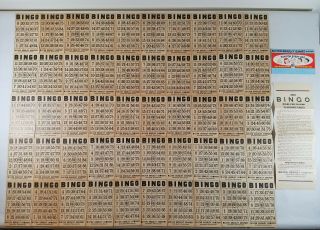 Vintage Milton Bradley Bingo Cards - Complete Set Of 50 Game Cards