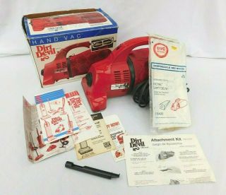 Vintage Royal Dirt Devil Hand Vac Handheld Vacuum Model 103 W/ Bags -