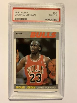 1987 Fleer Basketball Michael Jordan 59 Psa 9
