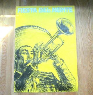 Vintage Fiesta Del Monte Grocery Store2 Sided Poster By Amado Gonzalez 24 " X34 "