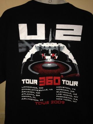U2 360 TOUR 2009 2XL t shirt BONO ROCK OUT OF PRINT xxl 2