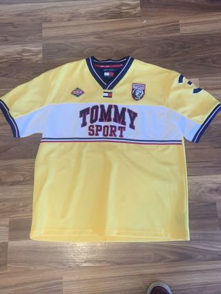 Vintage Tommy Hilfiger Sport Soccer Jersey Yellow Polo Xl