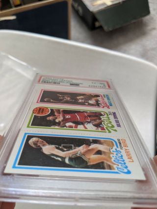 1980 Topps Larry Bird/ Julius Erving/ Magic Johnson PSA 6 Basketball Card 2