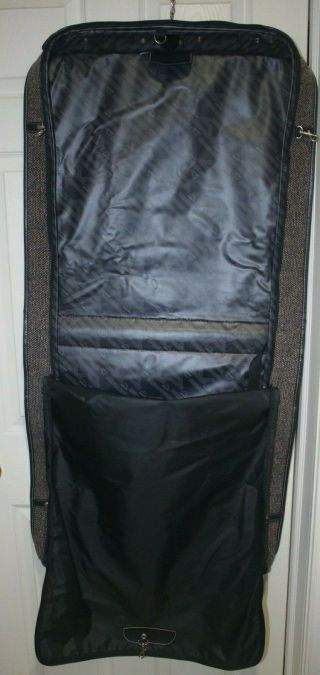 Vintage Jordache Garment Bag Tweed Bifold Shoulder Strap Large Pockets 3