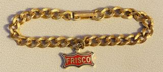 Vintage Frisco Railroad Cloisonné Charm Bracelet 7.  5 " Long