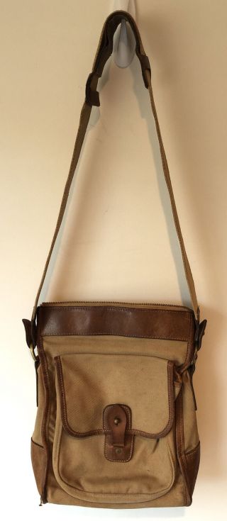 Vtg 70s Ghurka No 4 Marley Hodgson Gearpack Leather Canvas Crossbody Bag (