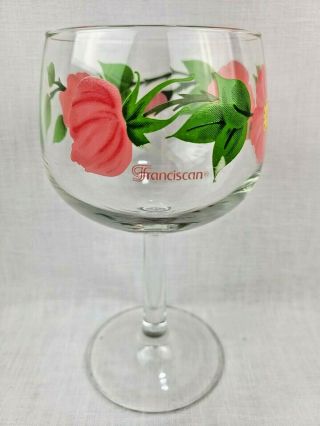 Set Of 4 Vintage Franciscan Ware Desert Rose 10 Oz Wine Glass Goblet Glasses
