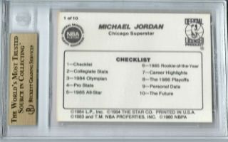 1986 Star MICHAEL JORDAN ROOKIE 1 BGS 9.  5 GEM.  Chicago Bulls.  G.  O.  A.  T 2