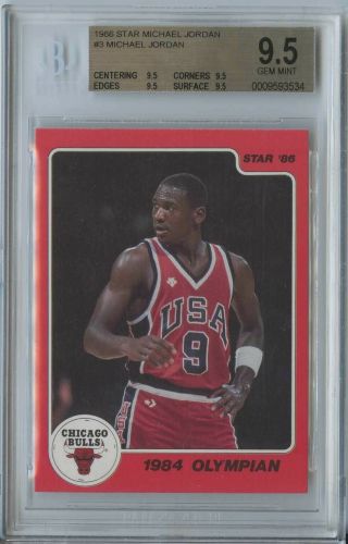 Michael Jordan 1986 Star Basketball 1984 Olympian Usa 3 Chicago Bulls Bgs 9.  5