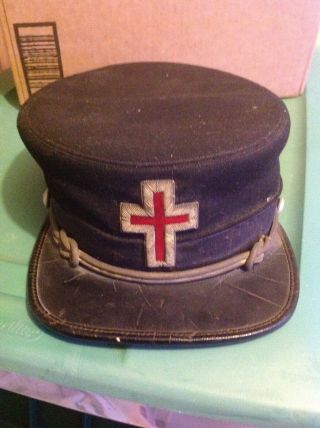 Vintage Knight Of Templar Masonic Hat Cap M.  C.  Lilley & Co.