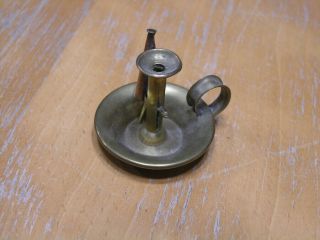 Vintage Antique Hand Made Miniature Brass & Copper Chamber Stick 1 1/2 " Tallest
