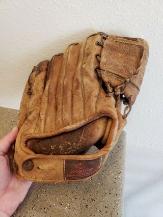 Vintage Nokona Baseball Glove Sm - Rh Thrower - Leather Usa Right Handed