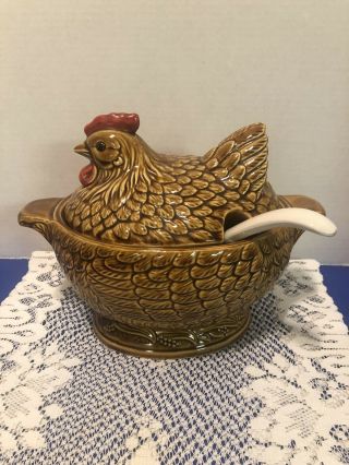 Vintage Rooster Soup Tureen Made In Japan