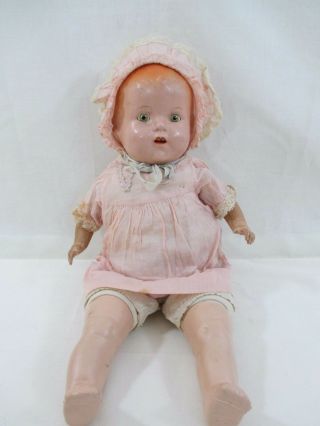 Vintage 16 " Mama Crier Doll - Sleepy Eyes,  Open Mouth W/teeth