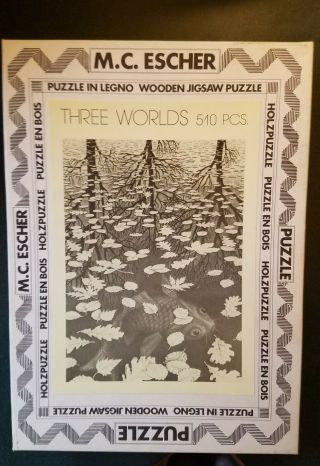 Rare Vintage Mc Escher Three Worlds 551 Piece Jigsaw Puzzle 1977 Gallins Gallery