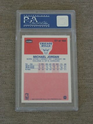 1986 Fleer Michael Jordan Rookie Card 57 PSA 8 (05245730) NM - MT Great Card 2