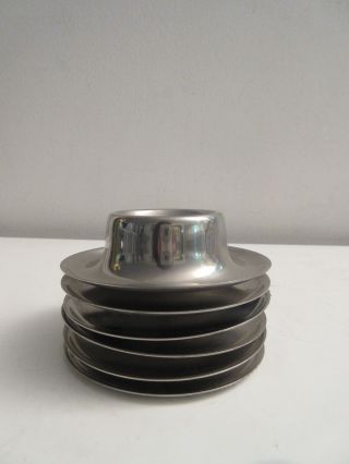 Egg Cups Vintage Mid - Century Modern Wmf Stainless Steel Stackable Germany