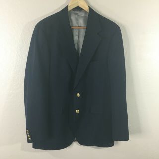 Vintage Ralph Lauren Polo University Club Blazer Navy Blue Gold Button Size 40