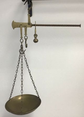 Vintage Brass & Iron Hanging Beam Balance Scale