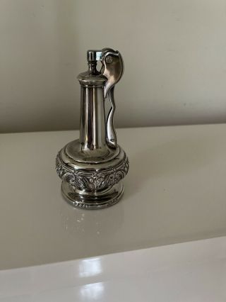Ronson Silver Plate “decanter” Table Lighter,  4.  5” High,  Vintage