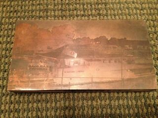 Vintage Train Railroad Museum Sumter & Choctaw Ry Copper Print Plate Wood Block