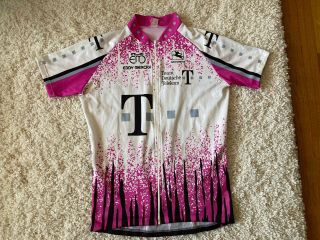 Vintage Cycling Jersey Giordana Italy T Mobile Eddy Merckx Medium M L White Pink