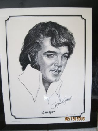 Vintage 1977 Elvis Presley " Remember Me " Print By Richard Axtell On Wood
