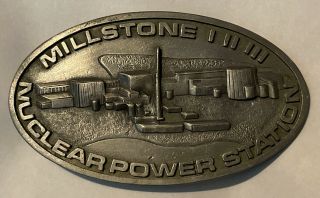 Vintage1983 Millstone Nuclear Power Station Waterford,  Conn.  Pewter Belt Buckle