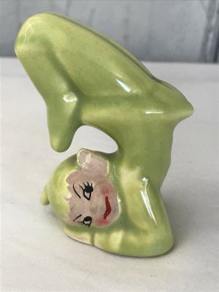 Vintage Gilner Green Ceramic Pottery Elf/pixie Acrobat Figurine
