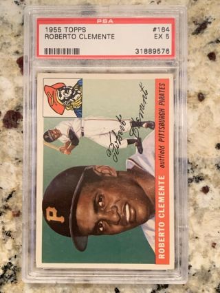 1955 Topps Roberto Clemente 164 Rookie Card Psa5 Centered 5,