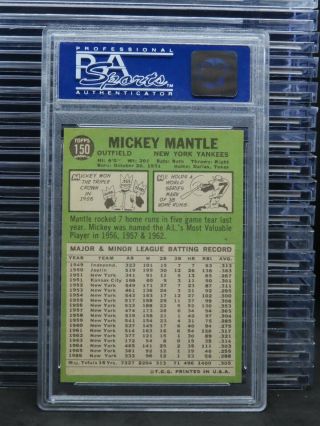 1967 Topps Mickey Mantle 150 PSA 8 Yankees N83 2