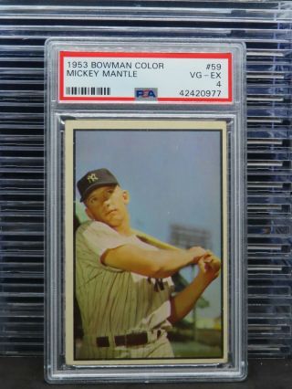 1953 Bowman Color Mickey Mantle 59 Psa 4 Yankees N83