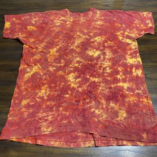Vintage 80s 90s Tie Dye T Shirt Red Yellow Orange Fire Xl Single Stitch