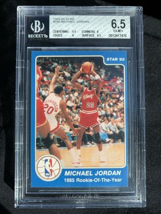 1984 - 85 Star Michael Jordan 288 Bgs 6.  5 Rookie Of The Year Rc Chicago Bulls Hof