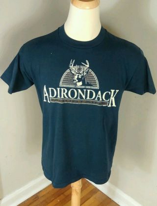 Vintage 90s Adirondack Mountains Deer Hiking Camping Distressed T Shirt 1993