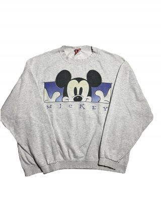 Vintage 90s Disney Mickey Mouse Sweatshirt Size L/xl Distressed