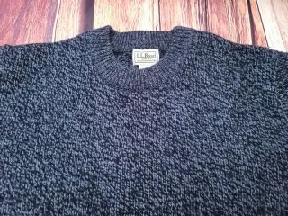 Vintage Ll Bean Men’s 100 Lambs Wool Heavy Knit Sweater Sz Xl Tall Blue