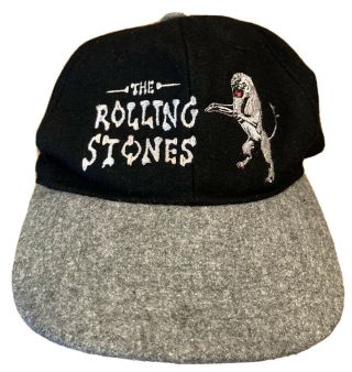 Vintage 90s Rolling Stones “bridges To Babylon Tour” Black Snapback Concert Hat