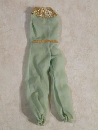 1 Vintage Barbie Mod Clone Premier Harem Style Jumpsuit Green & Gold